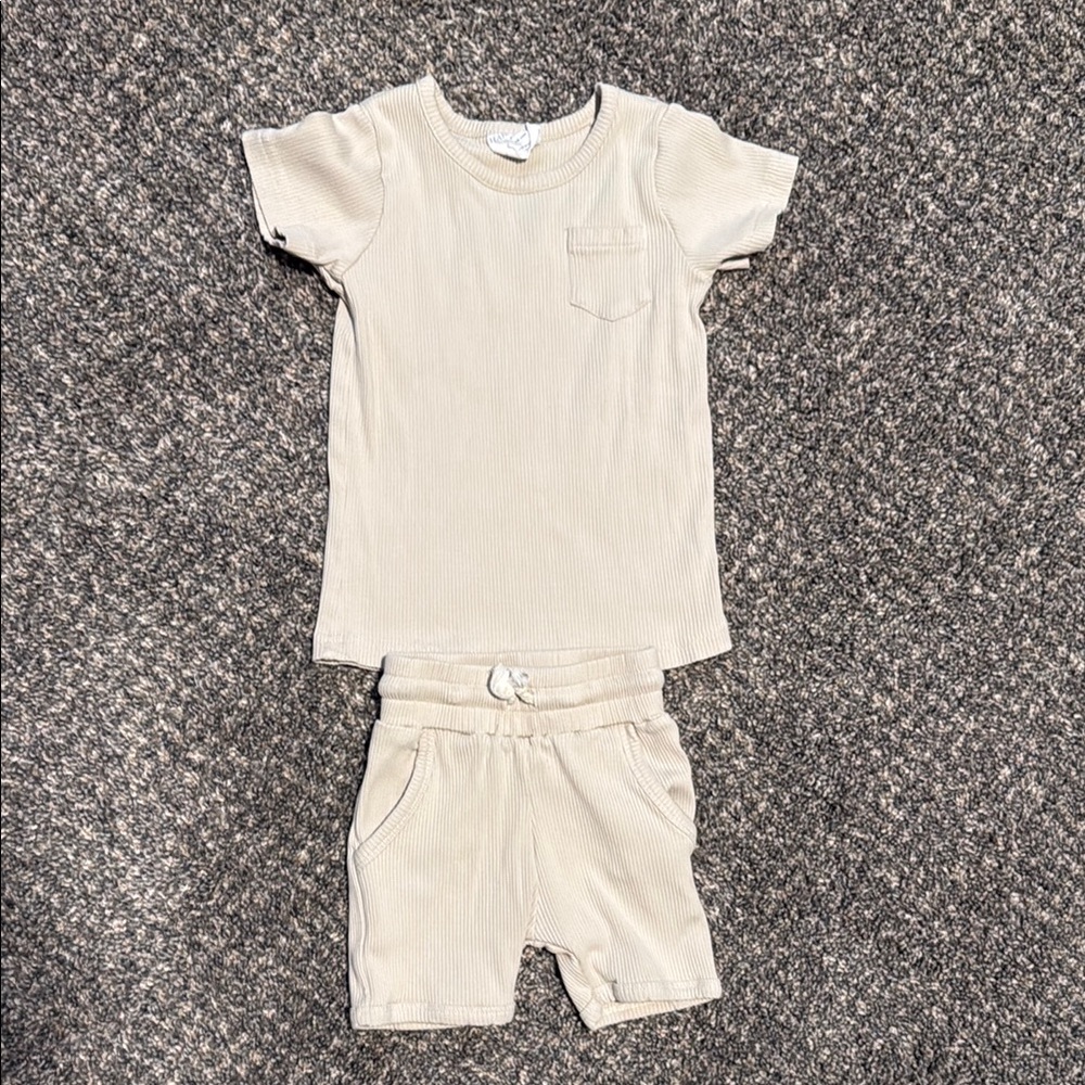 Cream Ribbed Baby Outfit